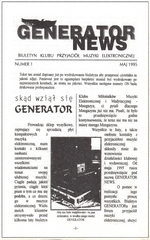 First issue of Generator News